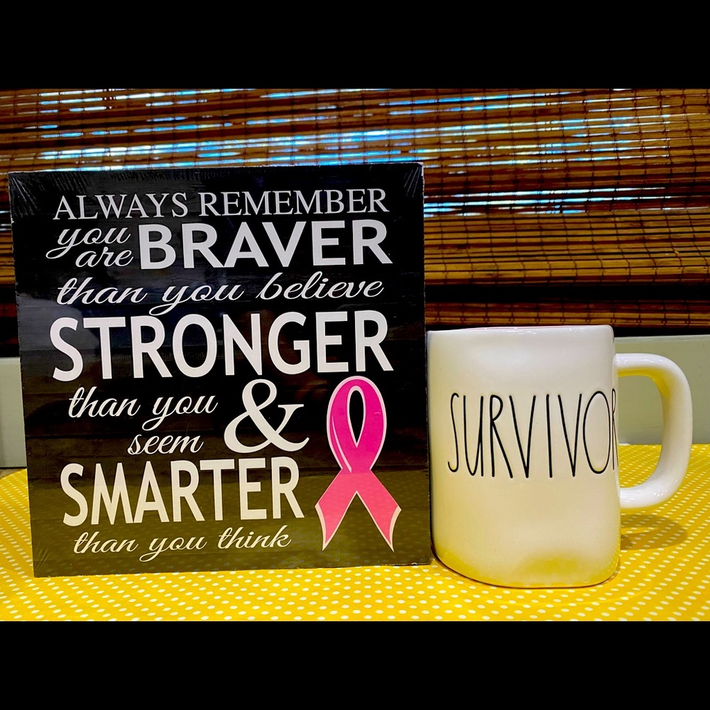 Rae Dunn Survivor Coffee Mug & inspirational wall art